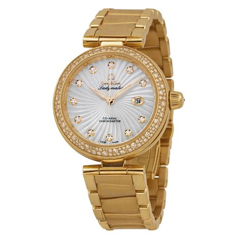 omega de ville women's watch 18k yellow gold diamonds|omega de ville prestige.